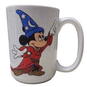 Walt Disney Parks Authentic Original Sparkle Coffee Mug Mickey Mouse Fantasia